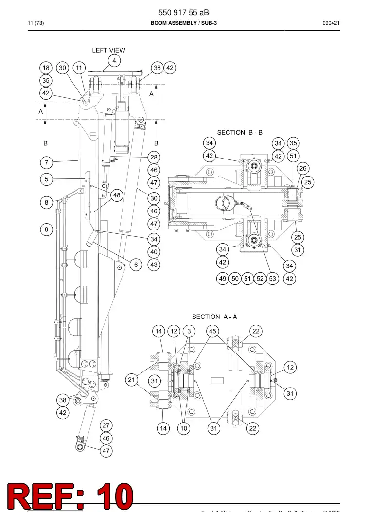 55091841 550 918 41 Slide ring - Sandvik Technical Drawing
