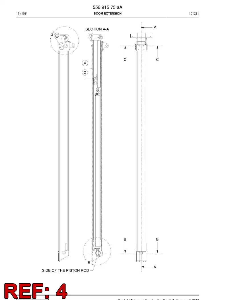 55091868 550 918 68 Boom extension - Sandvik Technical Drawing