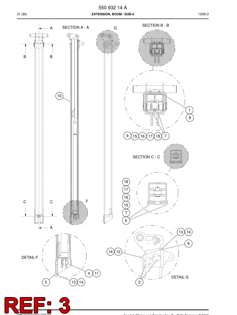 55091868b 550 918 68b Extension, Boom - Sandvik Technical Drawing