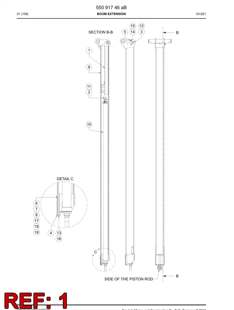 55091871 550 918 71 Middle piece - Sandvik Technical Drawing