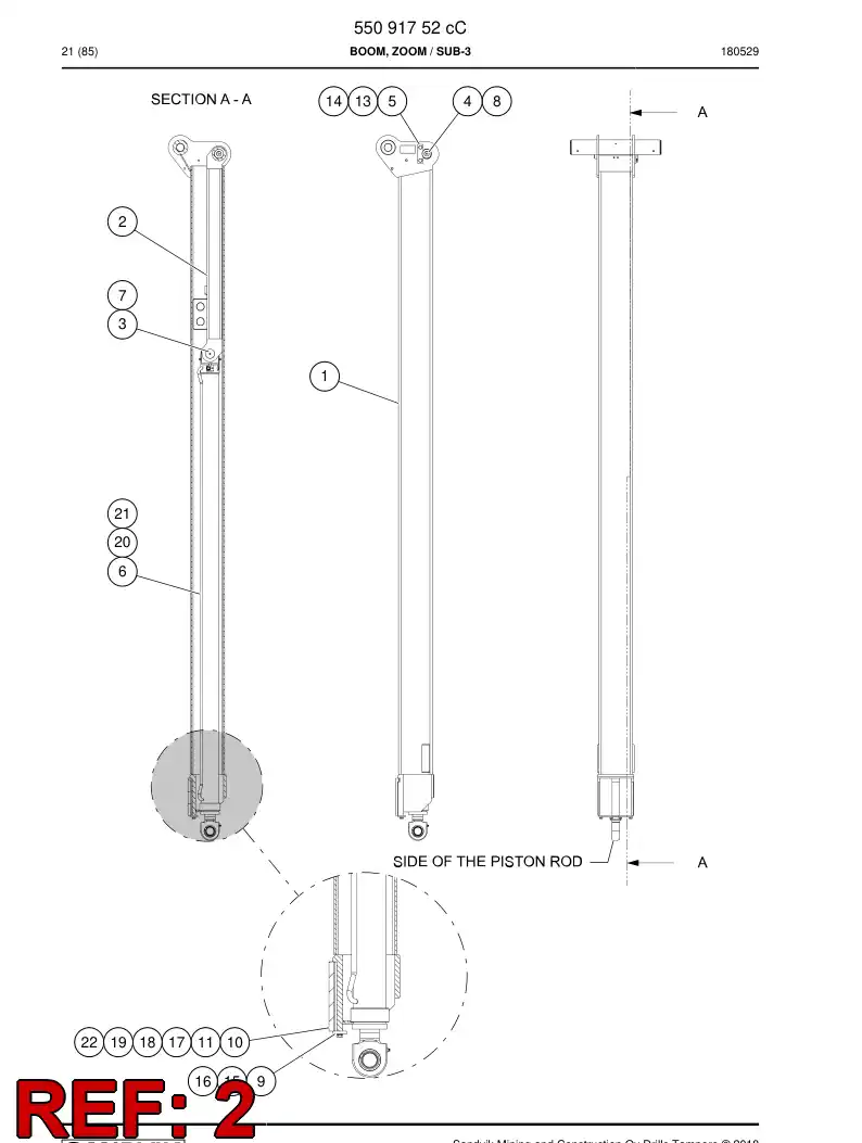 55091883a 550 918 83a Intermediate Piece - Sandvik Technical Drawing