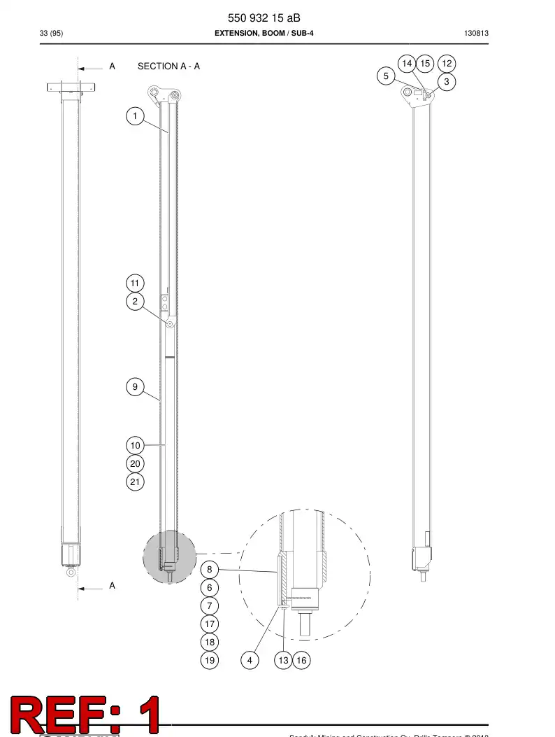 55091885 550 918 85 Intermediate Piece - Sandvik Technical Drawing