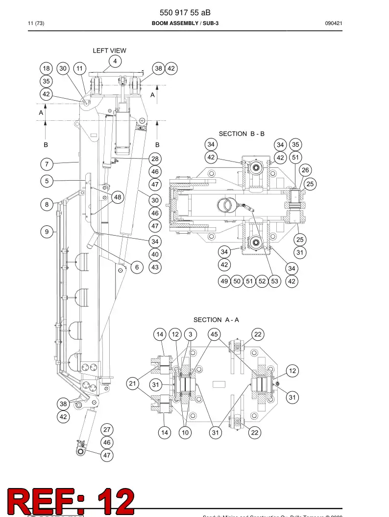 55091889 550 918 89 Pin - Sandvik Technical Drawing