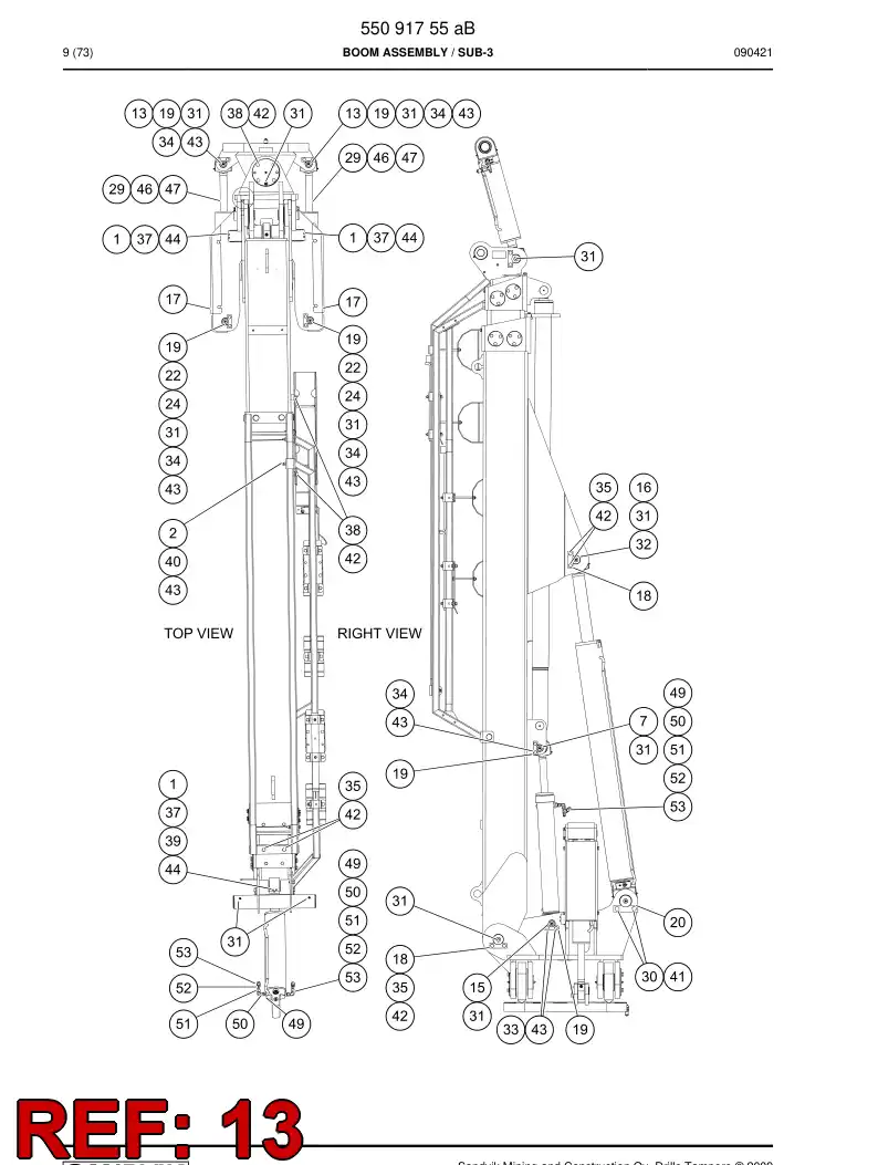 55091897 550 918 97 Pin - Sandvik Technical Drawing