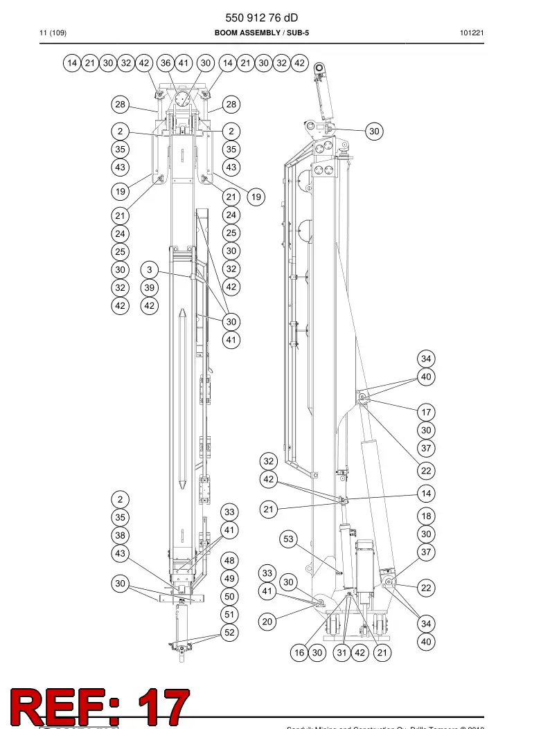55091909 550 919 09 Pin - Sandvik Technical Drawing
