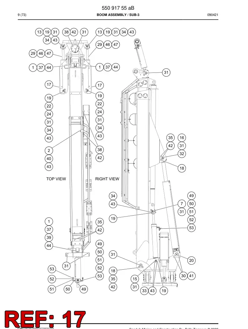 55091912 550 919 12 Plate, Cover - Sandvik Technical Drawing