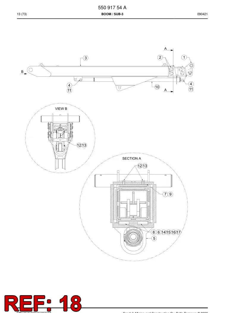 55091928 550 919 28 Shim - Sandvik Technical Drawing