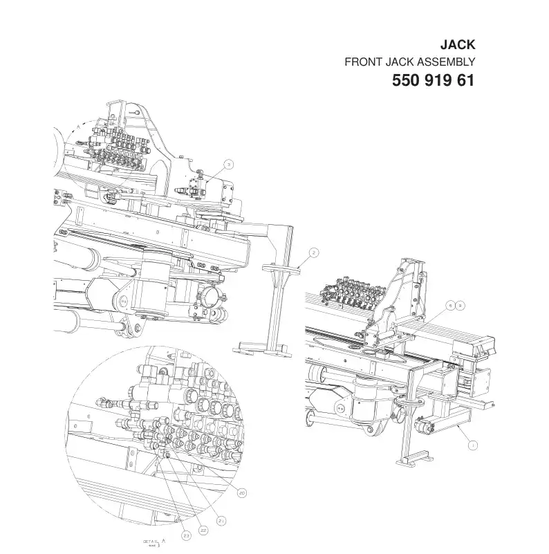 55091961a 550 919 61a FRONT JACK - Sandvik Technical Drawing