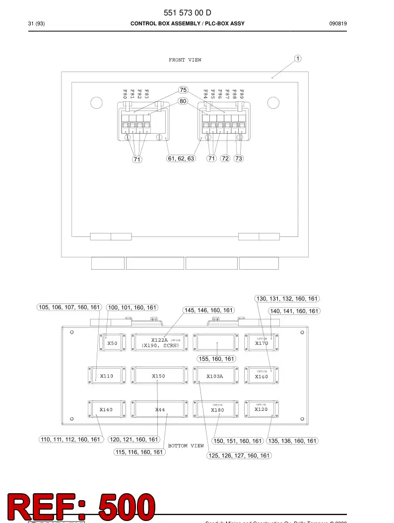55092124 550 921 24 Wiring instruction - Sandvik Technical Drawing