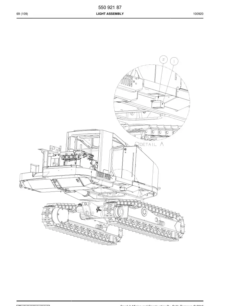 55092187 550 921 87 Light assembly - Sandvik Technical Drawing