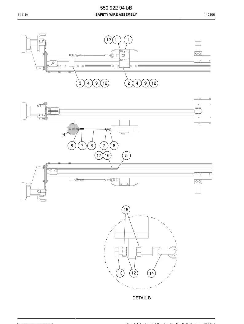 55092294c 550 922 94c Wire, Safety - Sandvik Technical Drawing