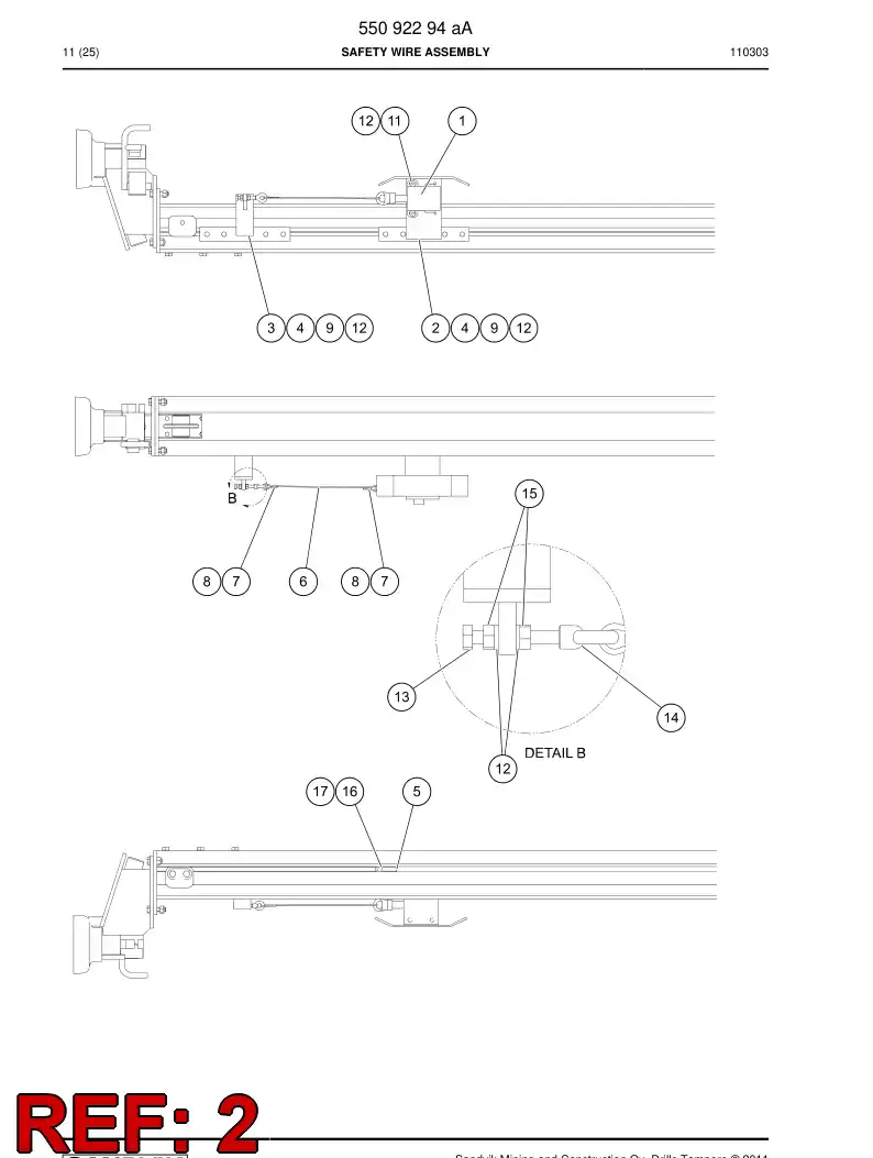 55092295 550 922 95 Bracket, Mounting - Sandvik Technical Drawing