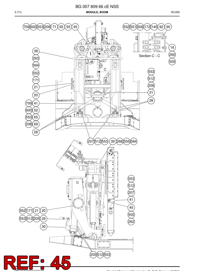 55092496 550 924 96 Supporting block - Sandvik Technical Drawing