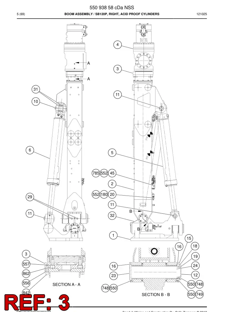55092518a 550 925 18a Middle piece - Sandvik Technical Drawing