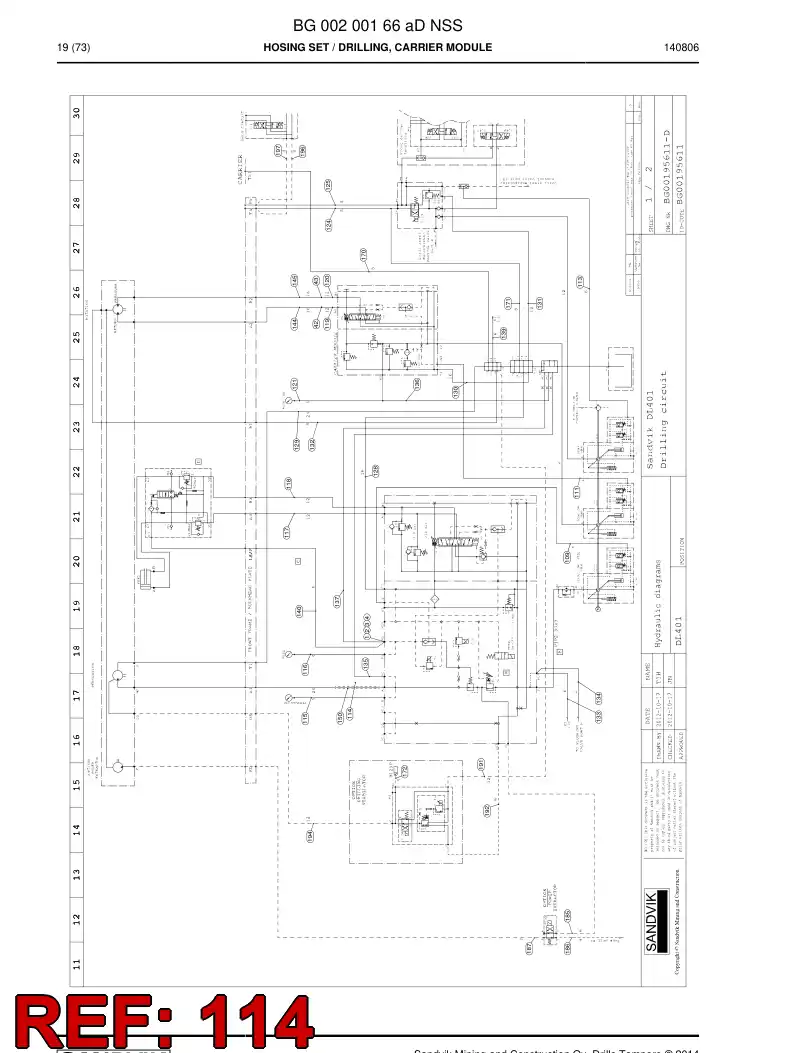 55092526 550 925 26 Hose Assembly, Hydraulic - Sandvik Technical Drawing