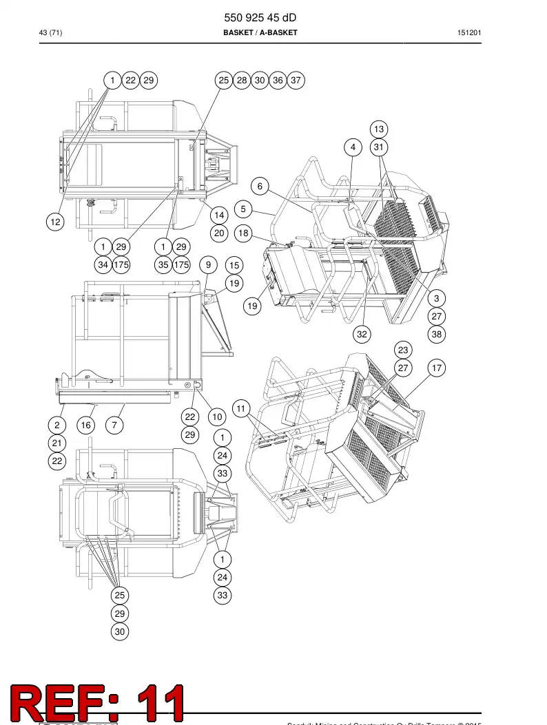 55092550a 550 925 50a Hinge - Sandvik Technical Drawing