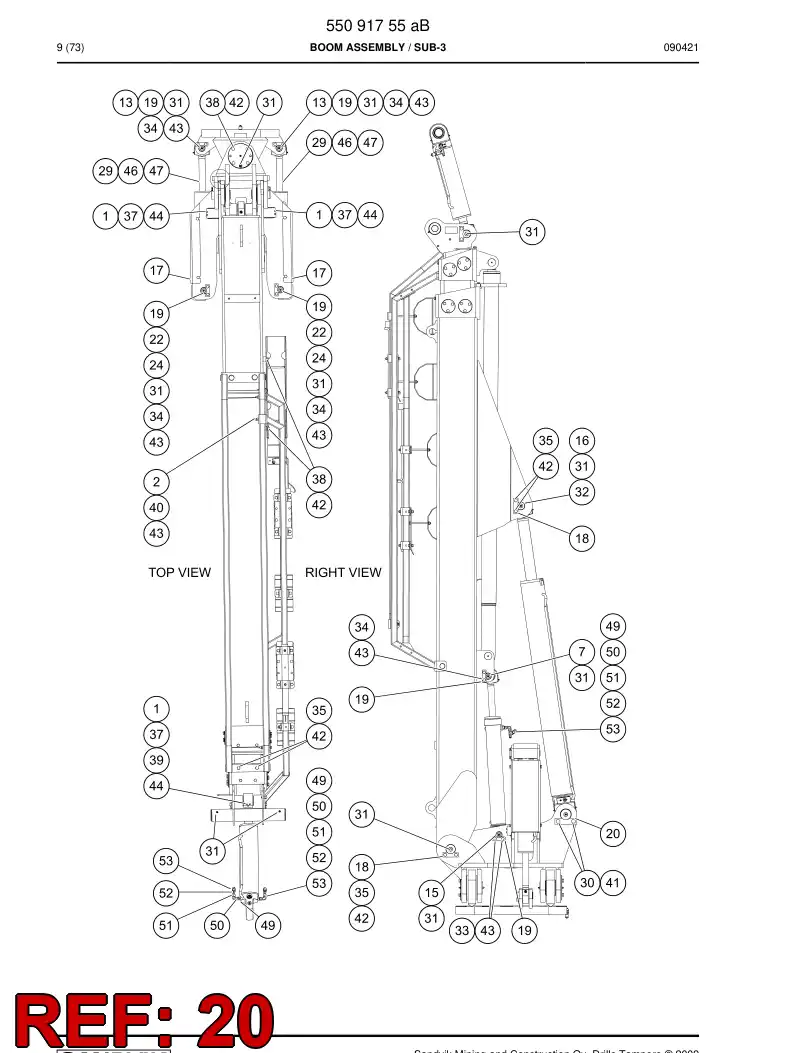 55092558 550 925 58 Plate, Locking - Sandvik Technical Drawing