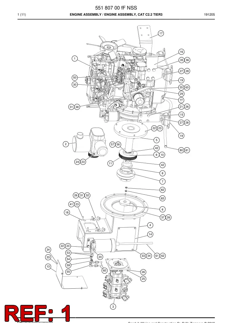 55092682c 550 926 82c Engine - Sandvik Technical Drawing