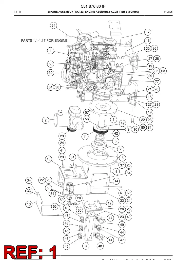 55092683a 550 926 83a Engine - Sandvik Technical Drawing