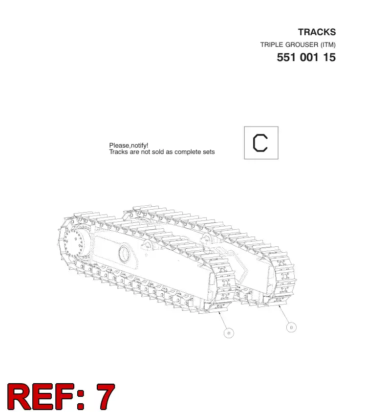 55092737 550 927 37 TRACK CHAIN - Sandvik Technical Drawing