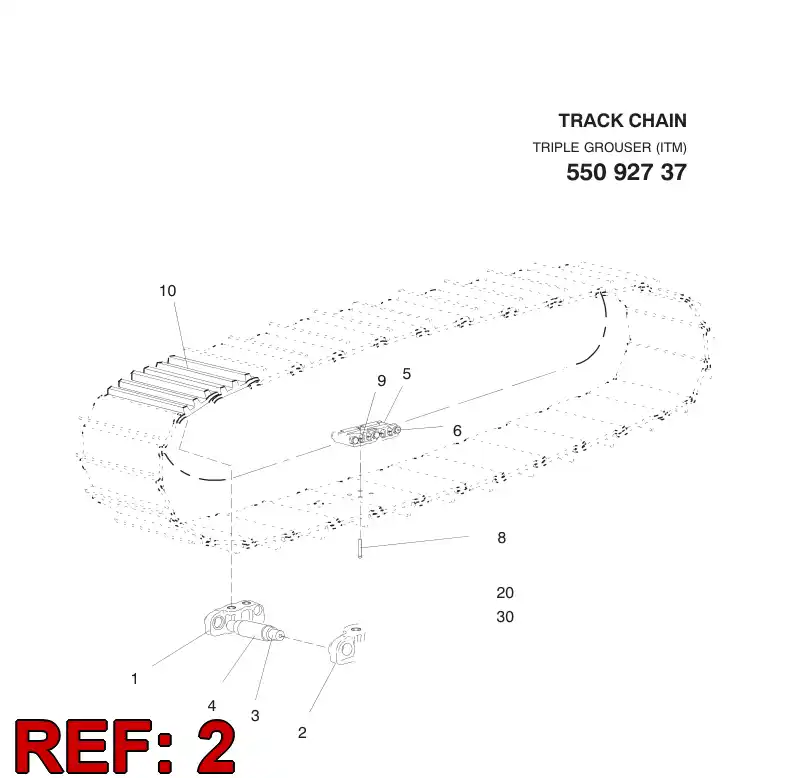55092738 550 927 38 TRACK LINK - Sandvik Technical Drawing