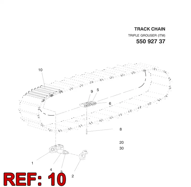 55092761 550 927 61 GROUND PLATE - Sandvik Technical Drawing