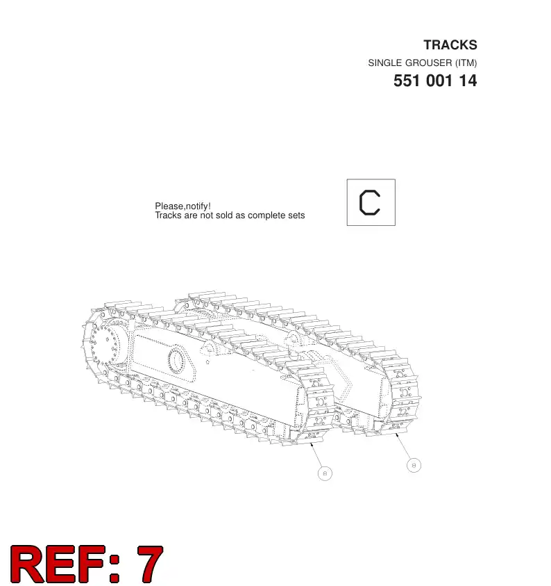 55092770 550 927 70 TRACK CHAIN - Sandvik Technical Drawing