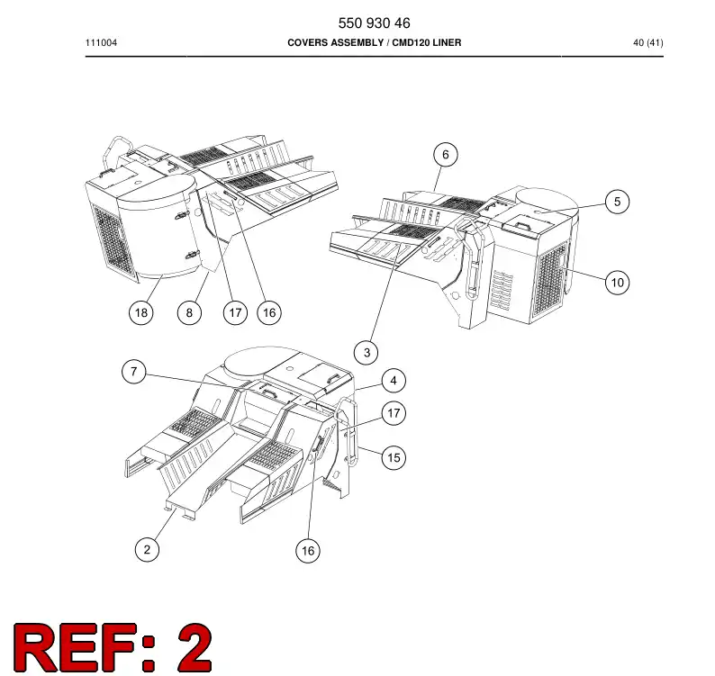 55093048 550 930 48 Cover plate - Sandvik Technical Drawing