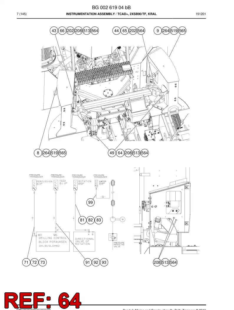 55093069 550 930 69 BRACKET - Sandvik Technical Drawing