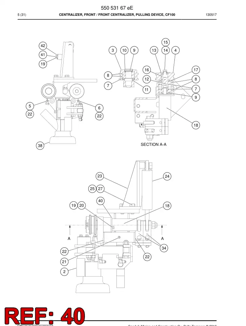 55093077 550 930 77 Flange - Sandvik Technical Drawing
