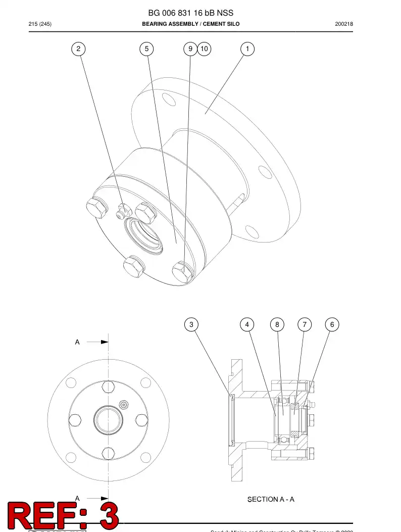 55093078 550 930 78 Seal, Shaft - Sandvik Technical Drawing