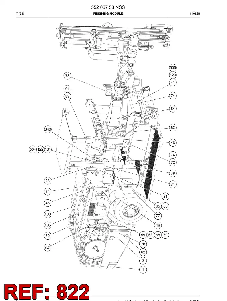 55093144a 550 931 44a Decal - Sandvik Technical Drawing
