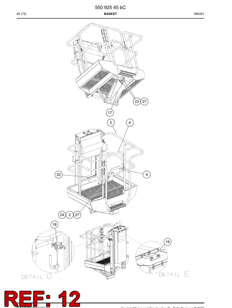 55093256 550 932 56 Plate - Sandvik Technical Drawing