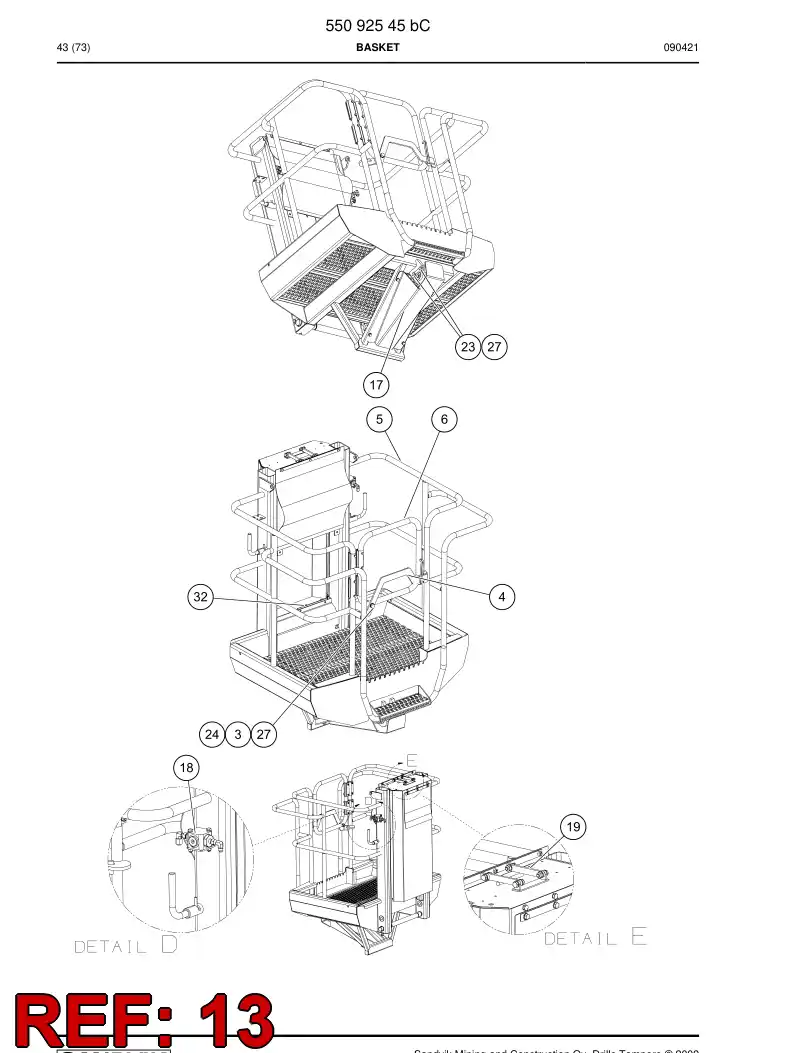 55093258 550 932 58 Plate - Sandvik Technical Drawing