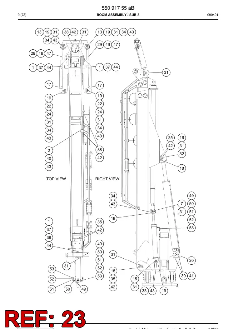 55093280 550 932 80 Bushing - Sandvik Technical Drawing