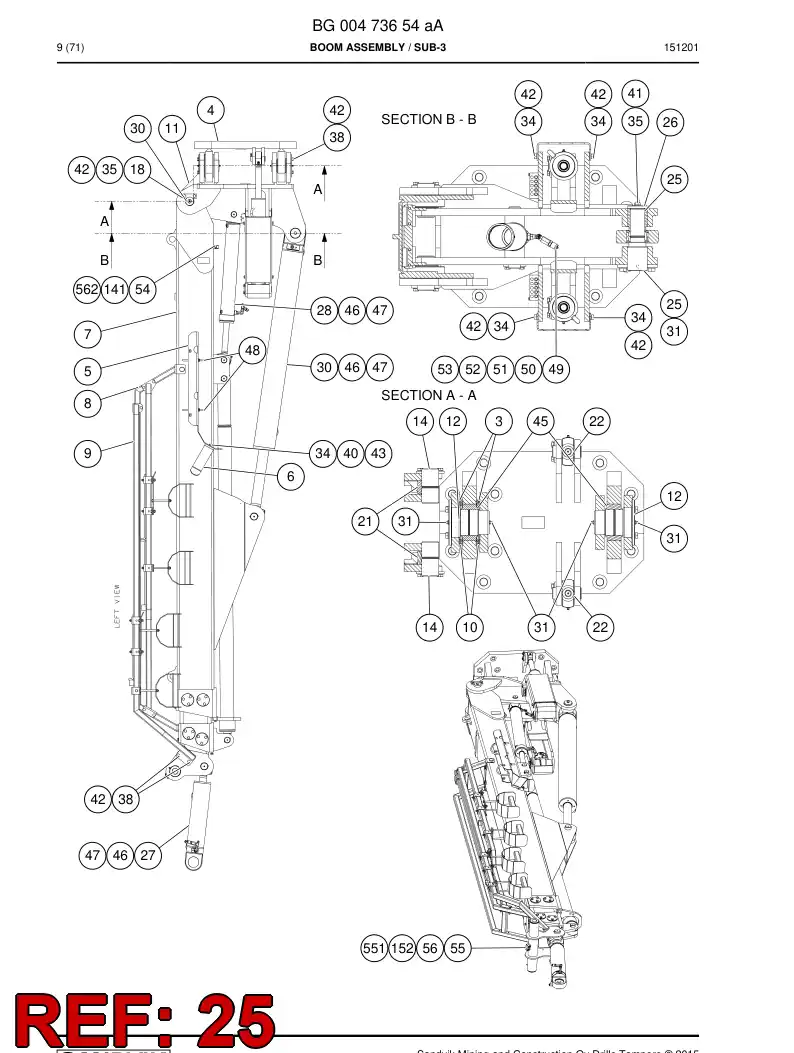 55093299a 550 932 99a Pin - Sandvik Technical Drawing