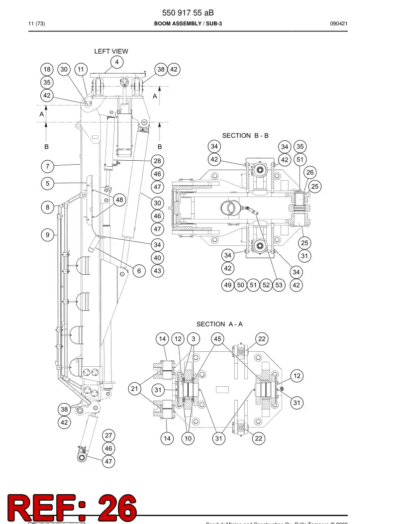 55093300 550 933 00 Pin - Sandvik Technical Drawing