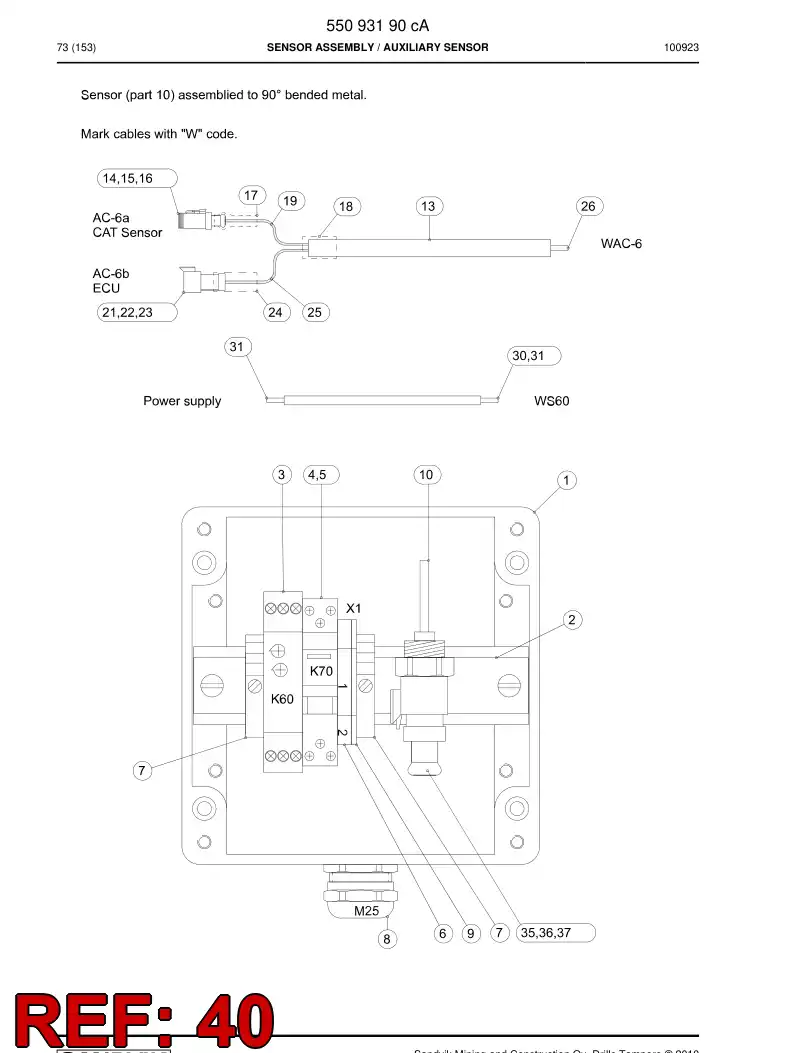 55093312a 550 933 12a Circuit diagram - Sandvik Technical Drawing