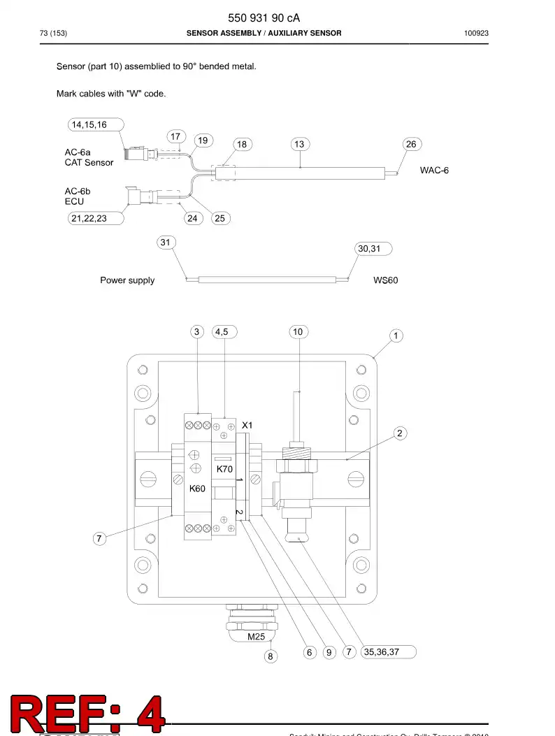 55093339a 550 933 39a Relay - Sandvik Technical Drawing