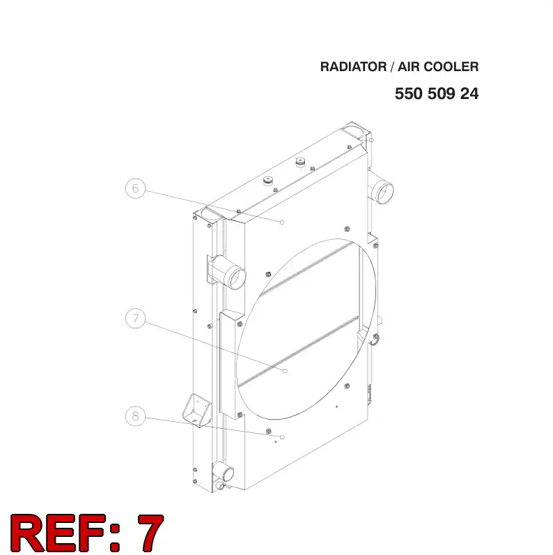 55093523 550 935 23 RADIATOR - Sandvik Technical Drawing