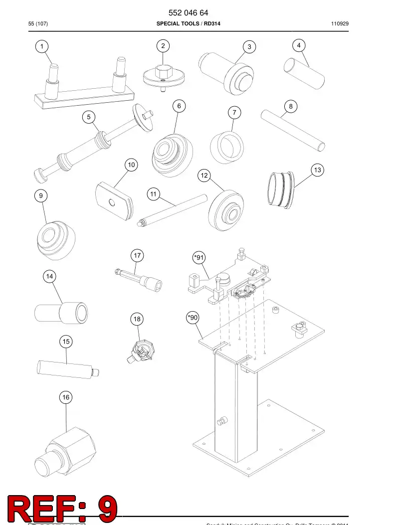 55093567 550 935 67 Punch - Sandvik Technical Drawing