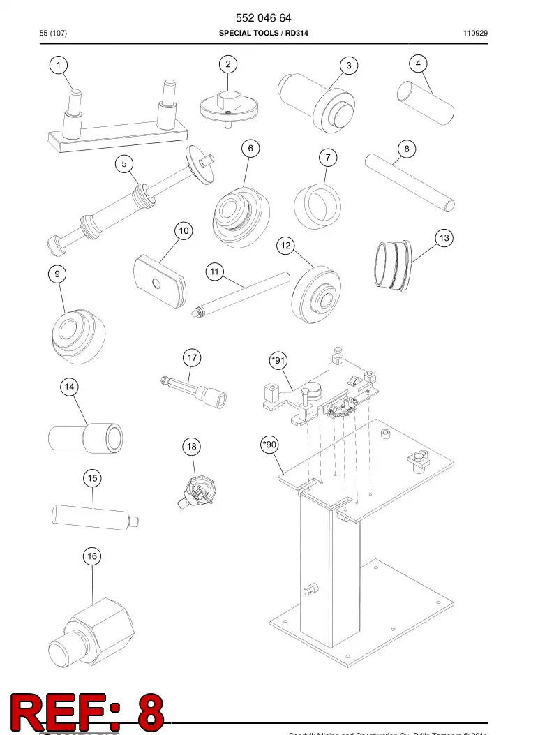 55093673 550 936 73 Punch - Sandvik Technical Drawing