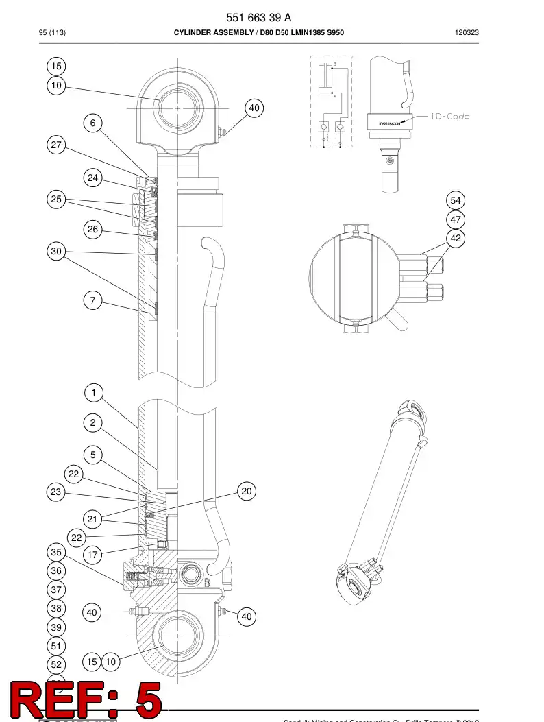 55093679a 550 936 79a PISTON - Sandvik Technical Drawing
