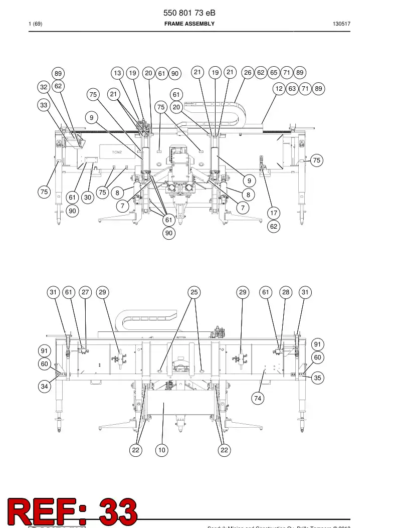 55093742a 550 937 42a Rubber sheet - Sandvik Technical Drawing