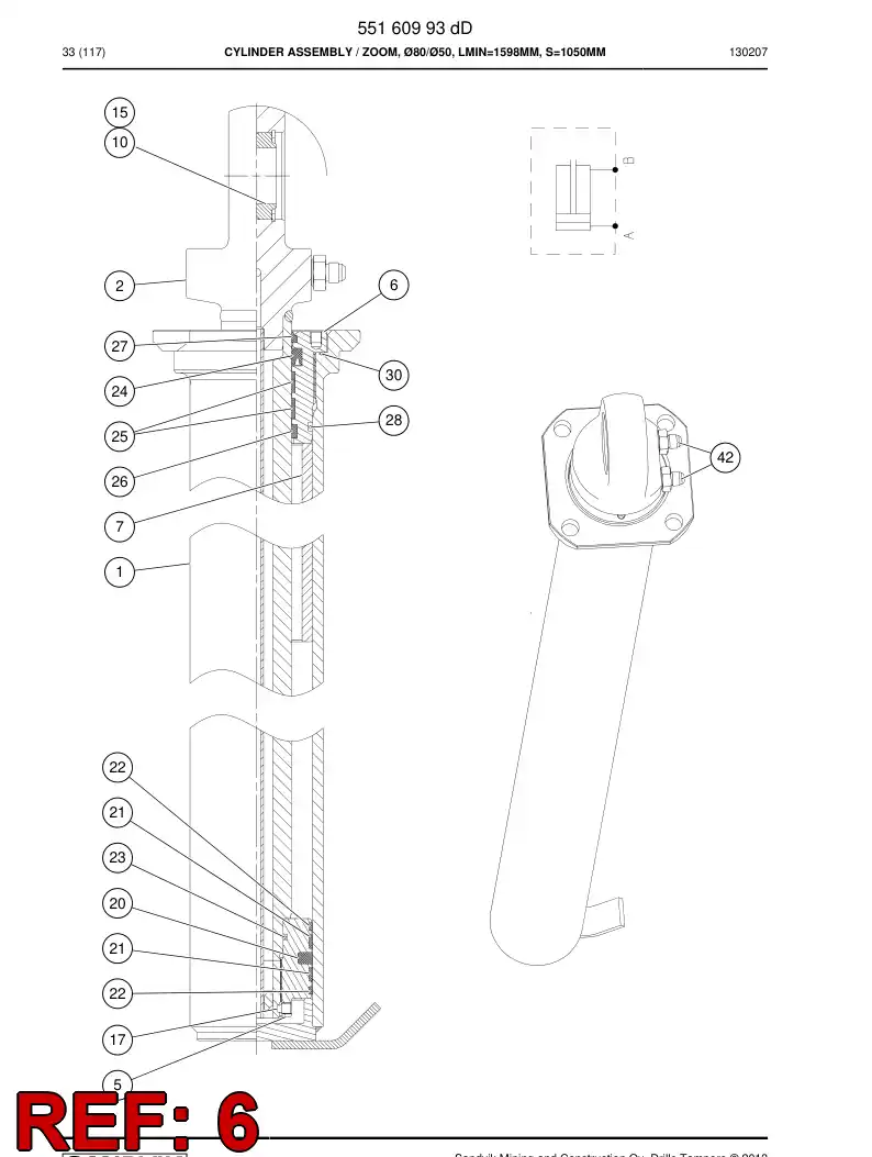 55093808d 550 938 08d Cover, Front - Sandvik Technical Drawing
