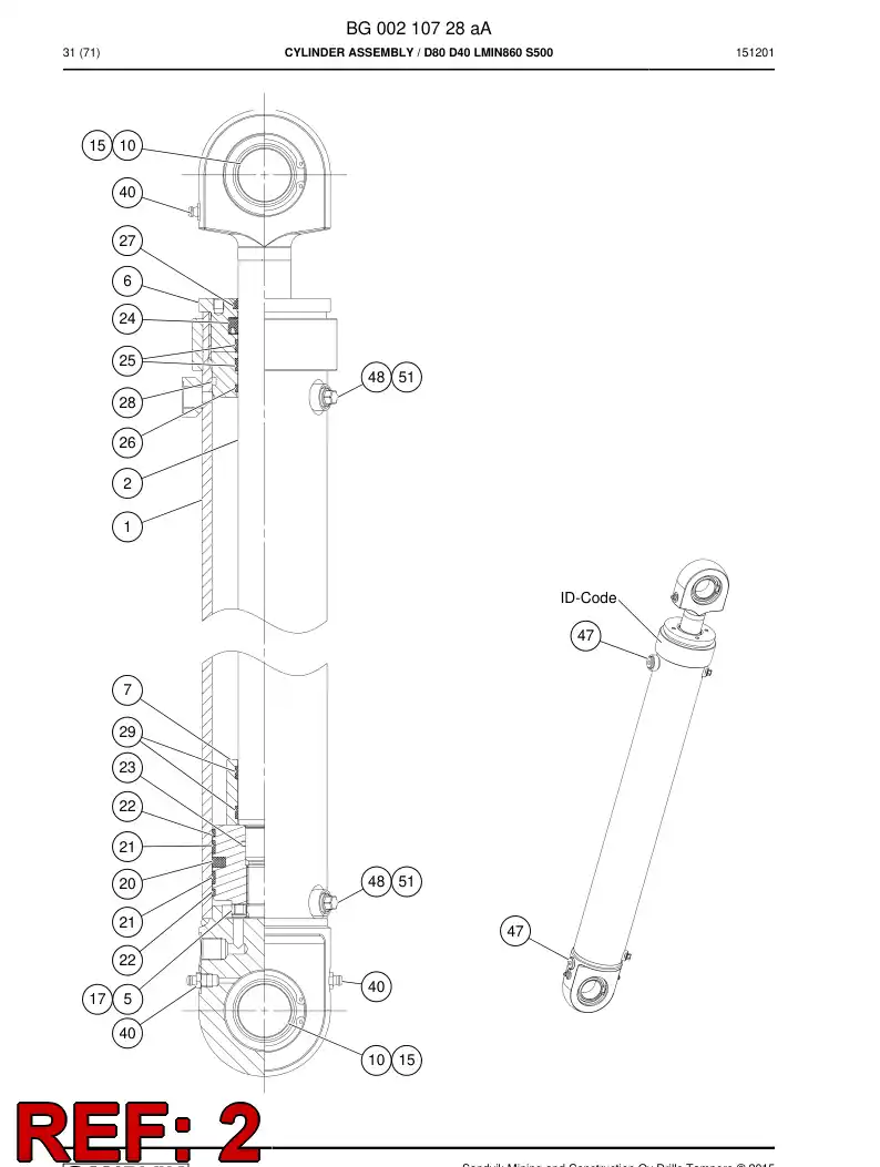 55093810d 550 938 10d Cover, Front - Sandvik Technical Drawing