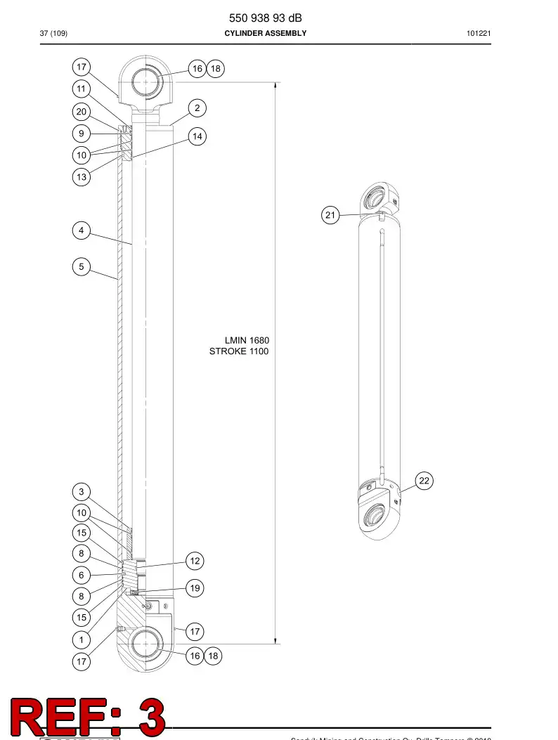 55093813b 550 938 13b Bushing - Sandvik Technical Drawing