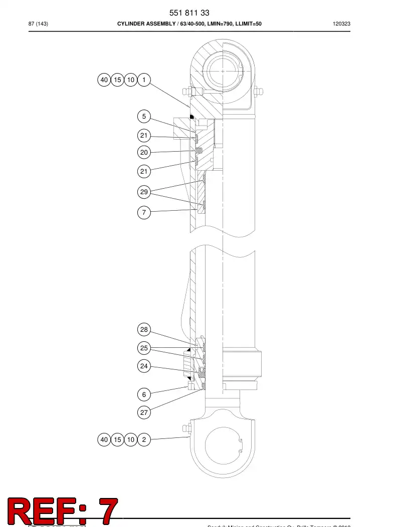 55093816a 550 938 16a Bushing - Sandvik Technical Drawing