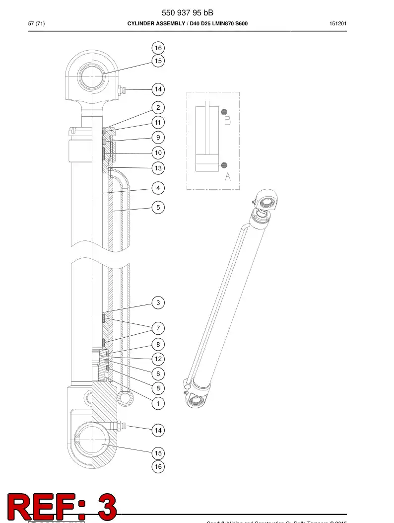 55093817a 550 938 17a Bushing - Sandvik Technical Drawing