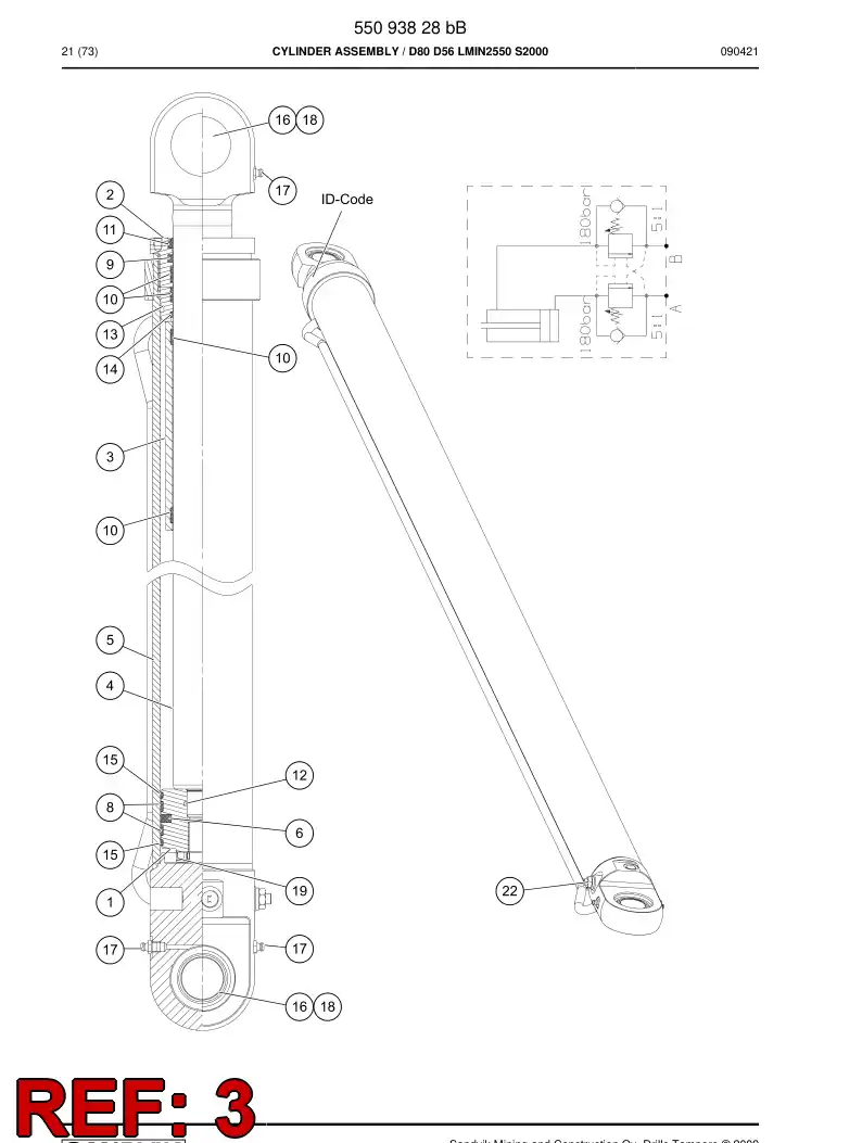 55093818 550 938 18 Holkki - Sandvik Technical Drawing